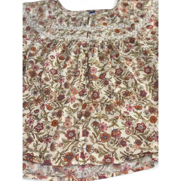 Old Navy Women's Blouse Size XL Floral Boho Long Sleeve Lace Button Down - Picture 3 of 8